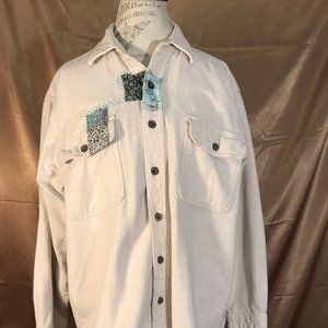 MENDED! Moose Creek heavy cotton flannel. Sz L Unisex.